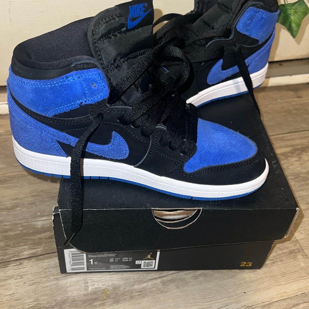 Jordan Kids Sneakers Black and Blue High Top
